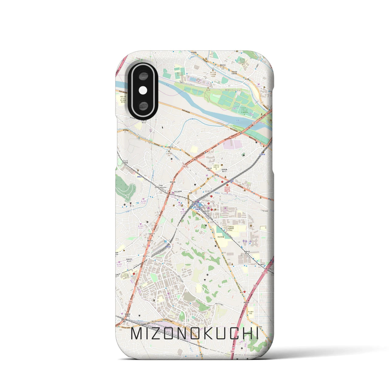 【溝の口(神奈川県)】地図柄iPhoneケース(バックカバータイプ)
