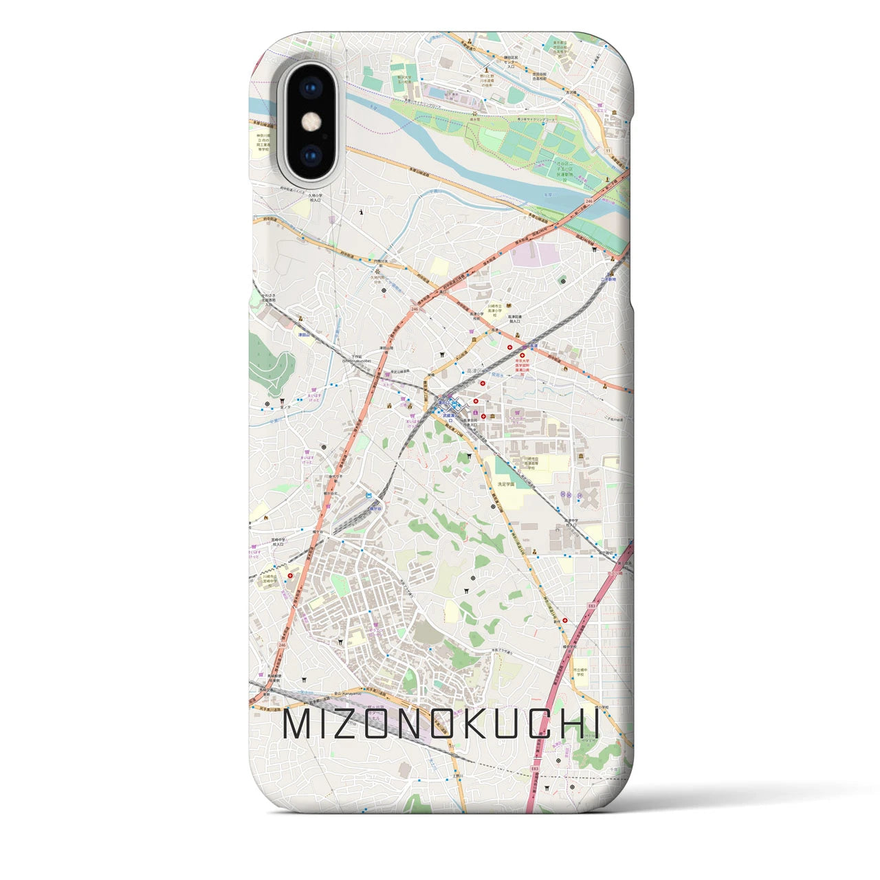 【溝の口(神奈川県)】地図柄iPhoneケース(バックカバータイプ)
