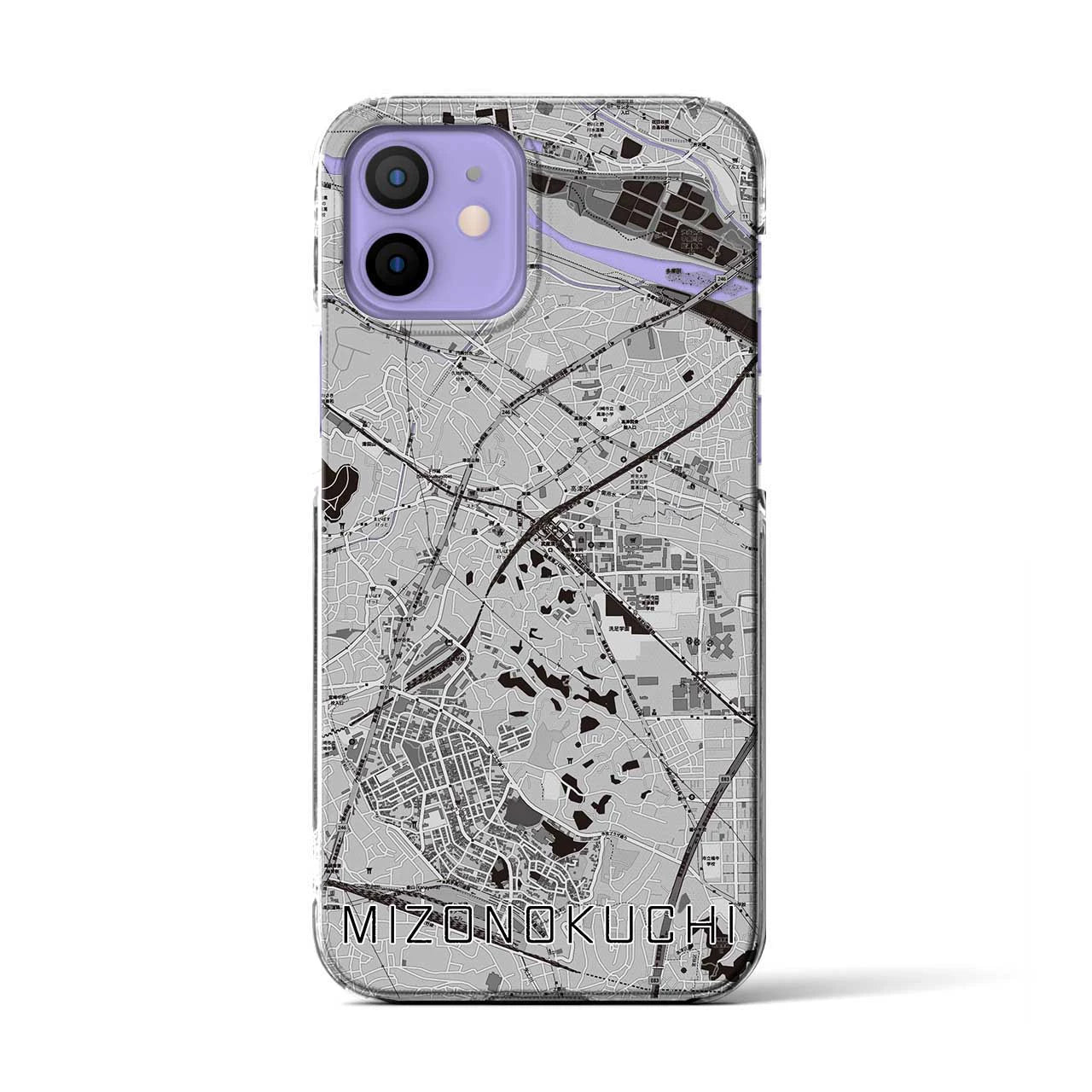 【溝の口(神奈川県)】地図柄iPhoneケース(クリアタイプ)