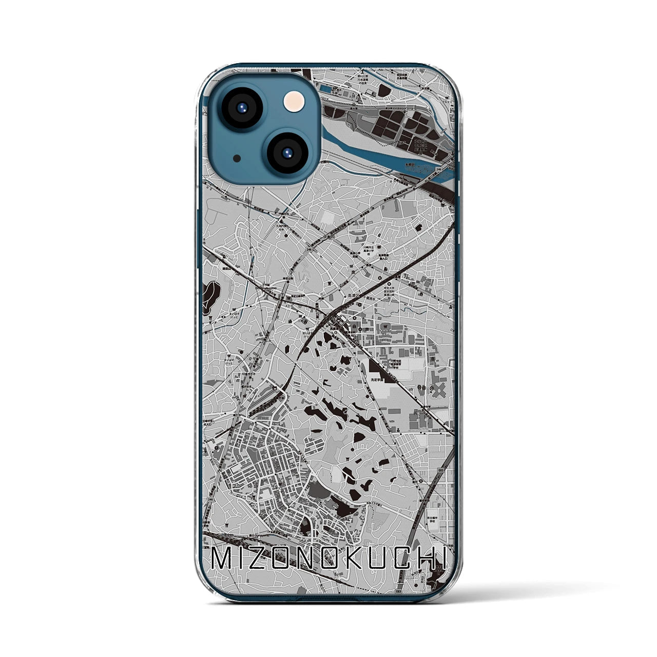 【溝の口(神奈川県)】地図柄iPhoneケース(クリアタイプ)