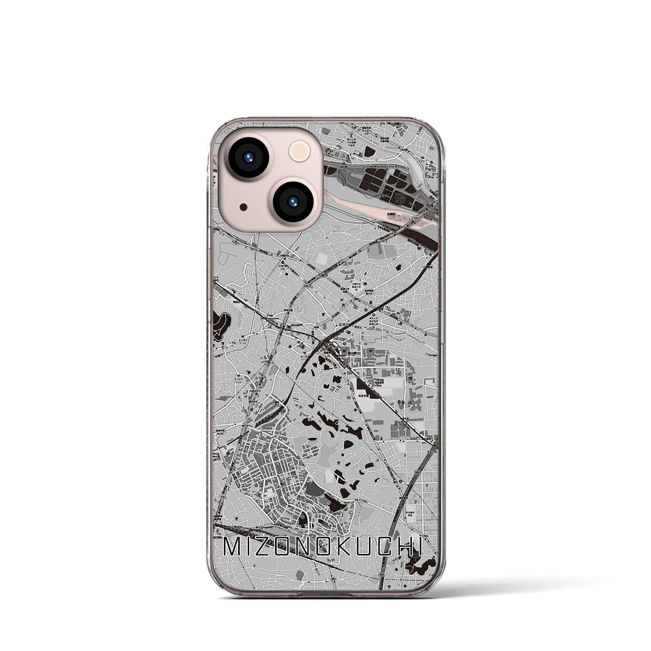 【溝の口(神奈川県)】地図柄iPhoneケース(クリアタイプ)