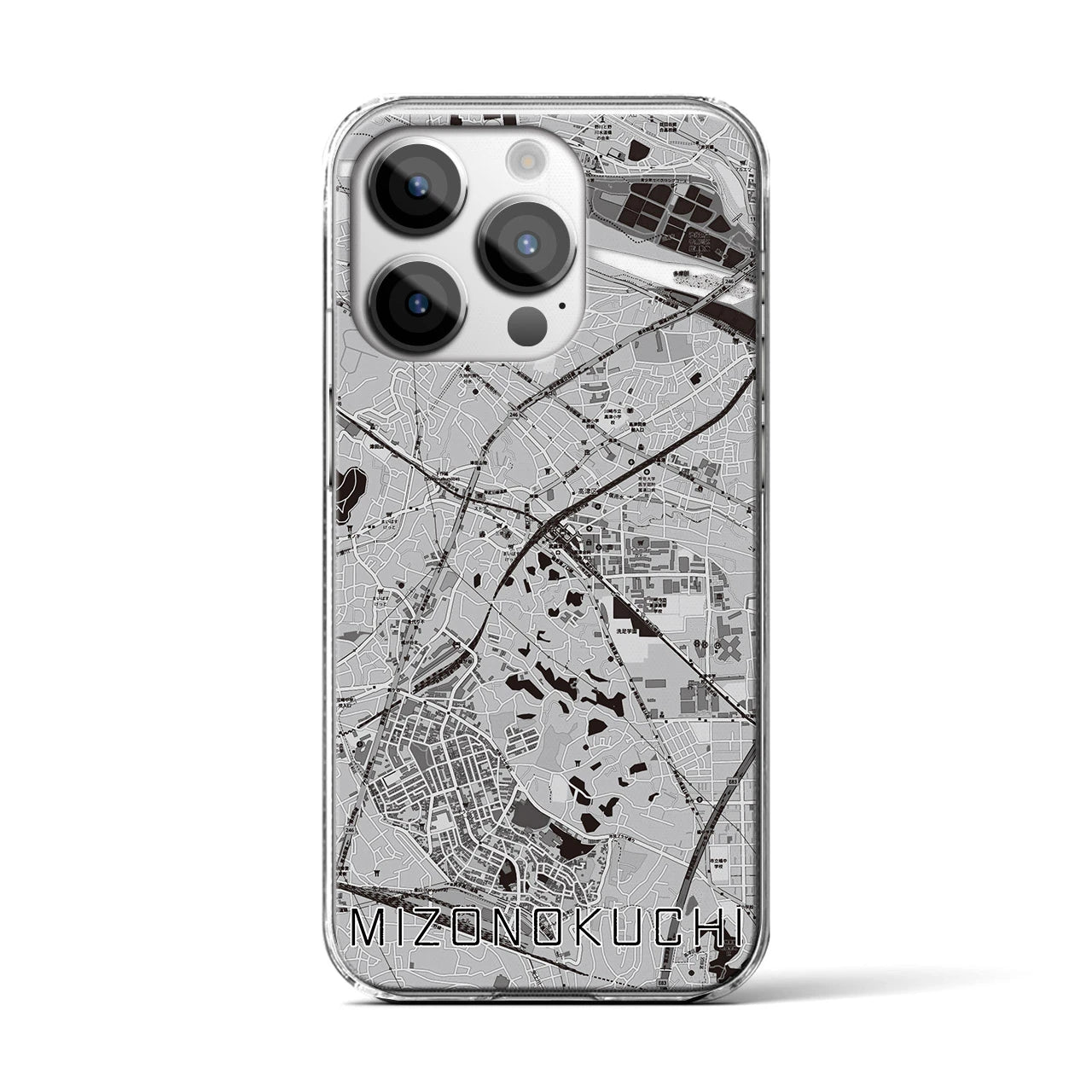 【溝の口(神奈川県)】地図柄iPhoneケース(クリアタイプ)