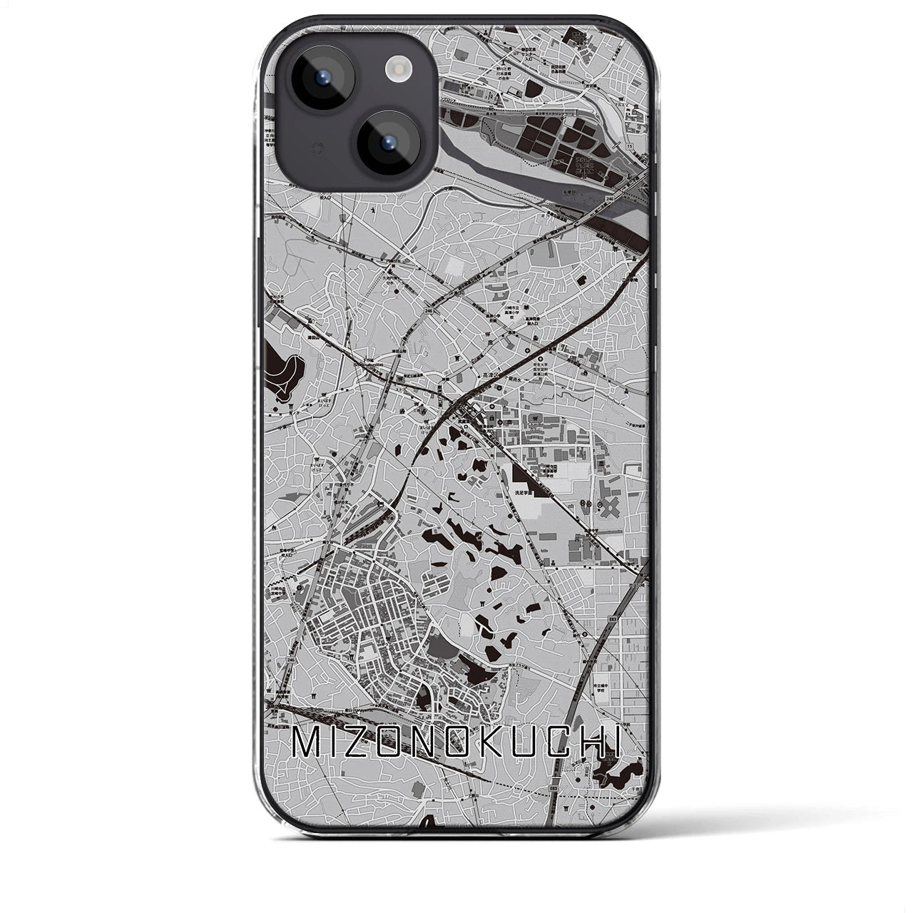 【溝の口(神奈川県)】地図柄iPhoneケース(クリアタイプ)