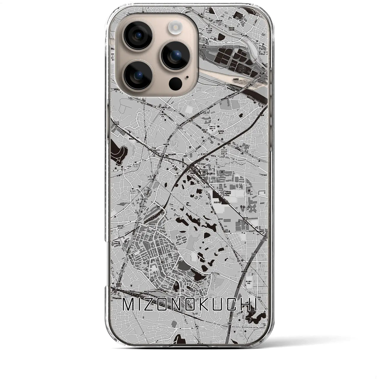 【溝の口(神奈川県)】地図柄iPhoneケース(クリアタイプ)