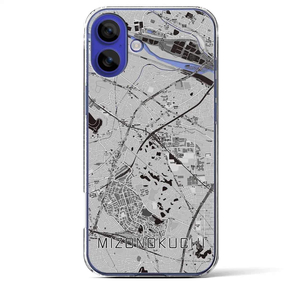 【溝の口(神奈川県)】地図柄iPhoneケース(クリアタイプ)