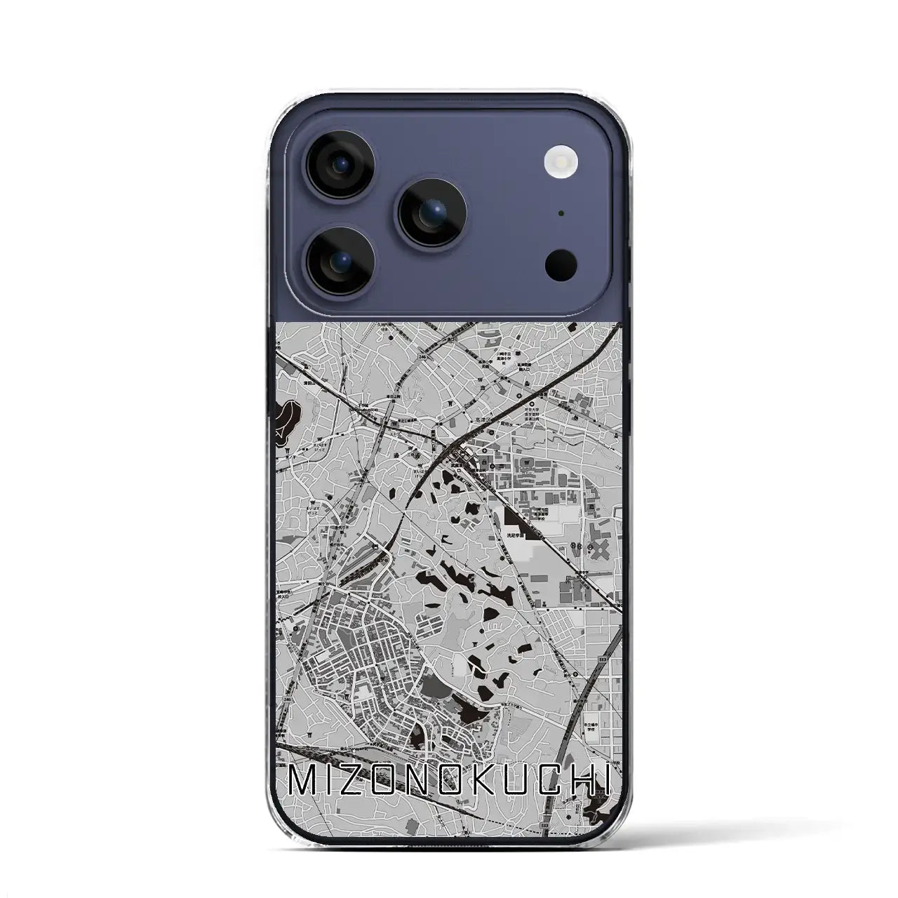 【溝の口(神奈川県)】地図柄iPhoneケース(クリアタイプ)