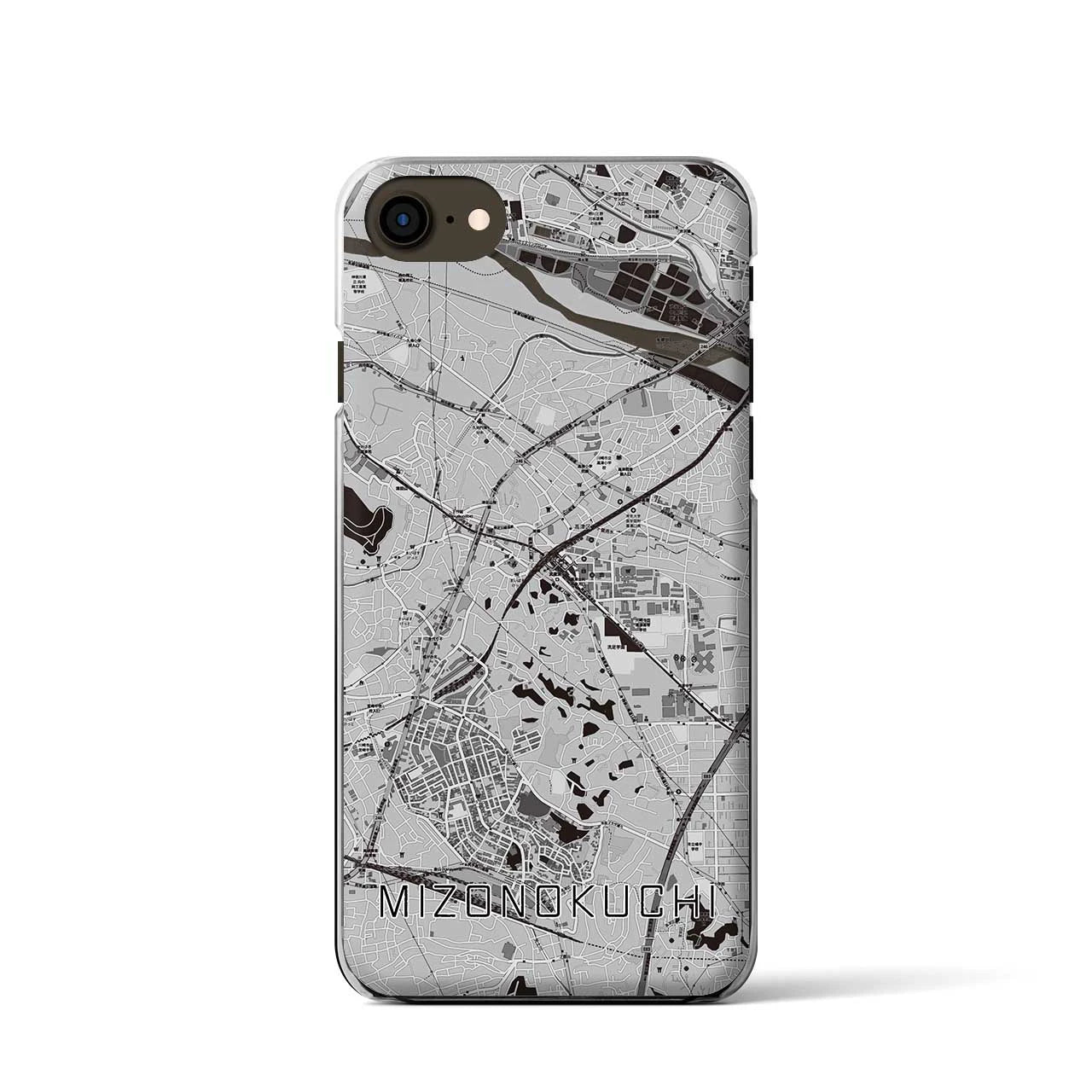 【溝の口(神奈川県)】地図柄iPhoneケース(クリアタイプ)