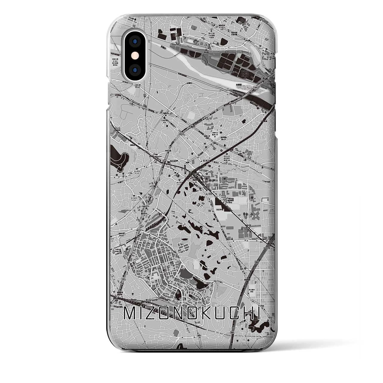 【溝の口(神奈川県)】地図柄iPhoneケース(クリアタイプ)