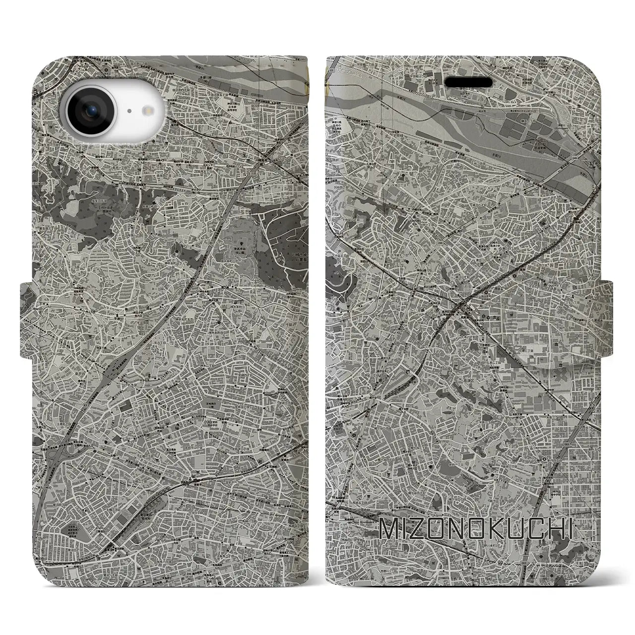 【溝の口(神奈川県)】地図柄iPhoneケース(手帳タイプ)