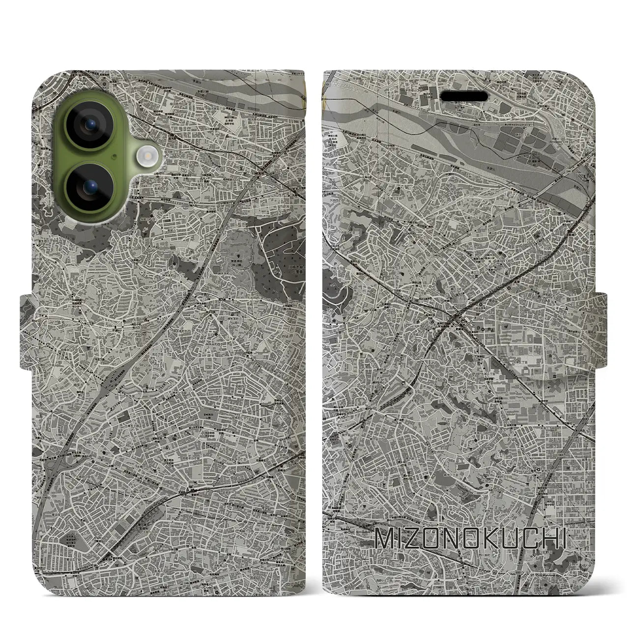 【溝の口(神奈川県)】地図柄iPhoneケース(手帳タイプ)