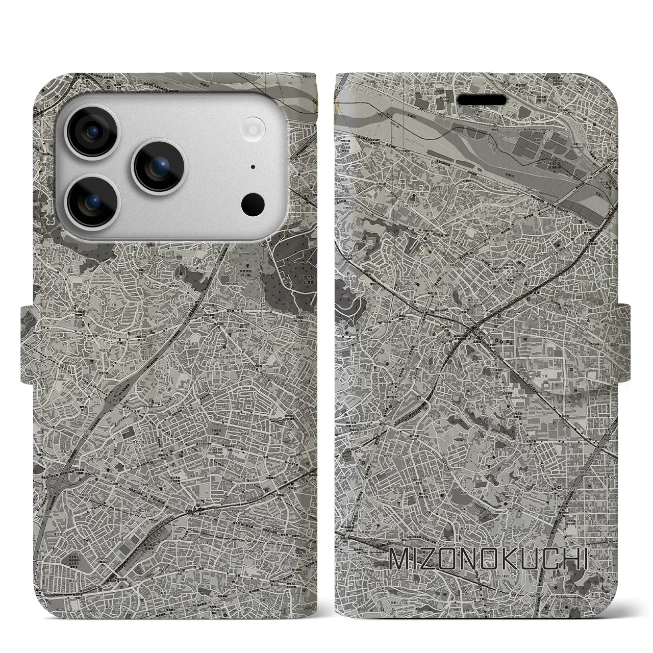 【溝の口(神奈川県)】地図柄iPhoneケース(手帳タイプ)