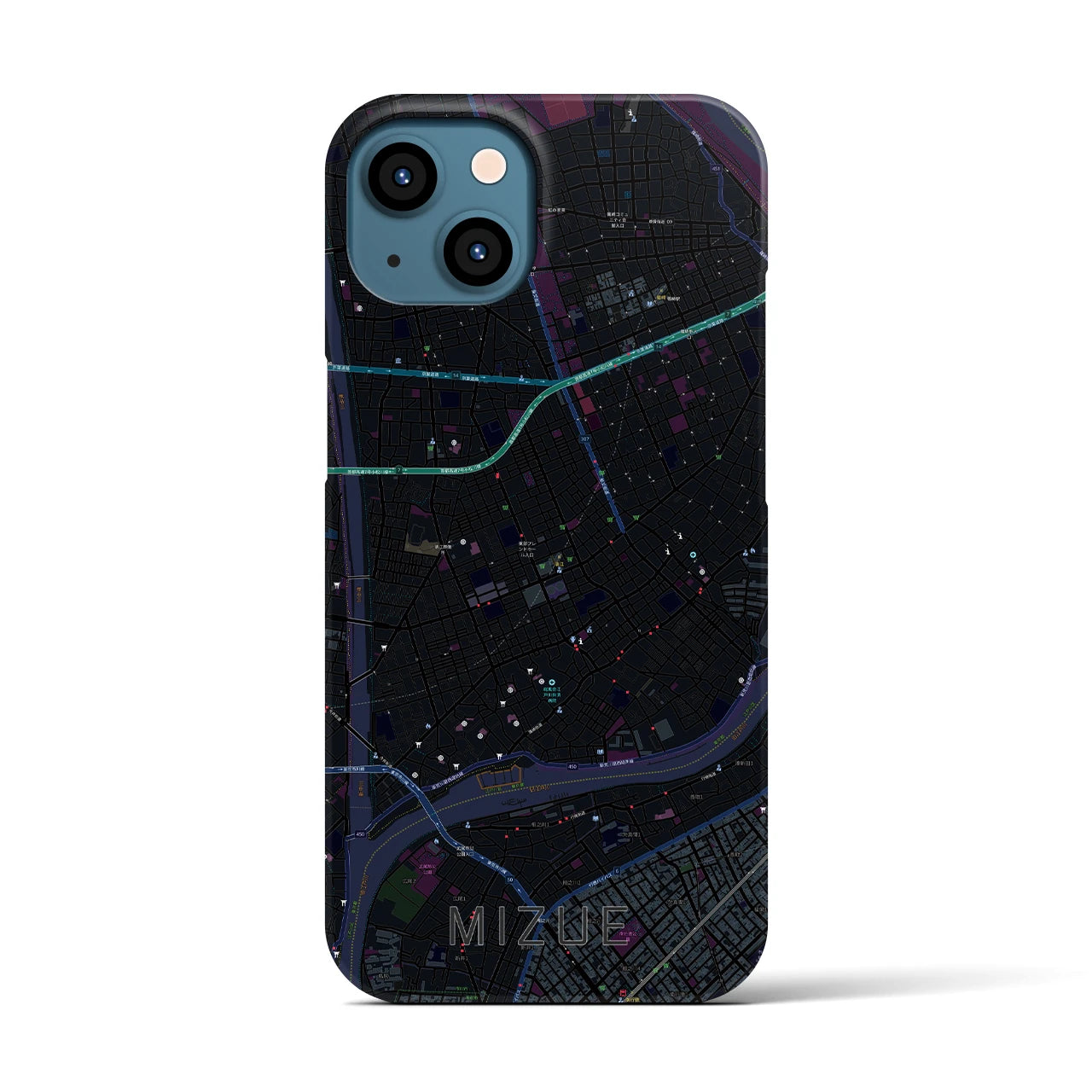 【瑞江(東京都)】地図柄iPhoneケース(バックカバータイプ)