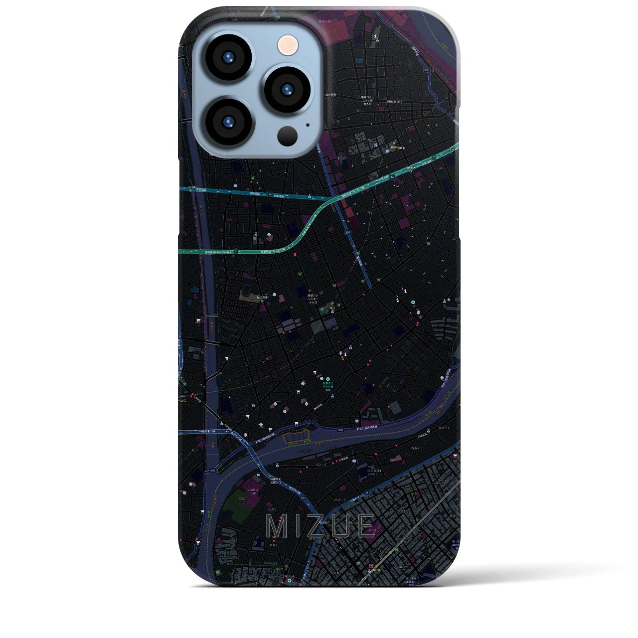 【瑞江(東京都)】地図柄iPhoneケース(バックカバータイプ)