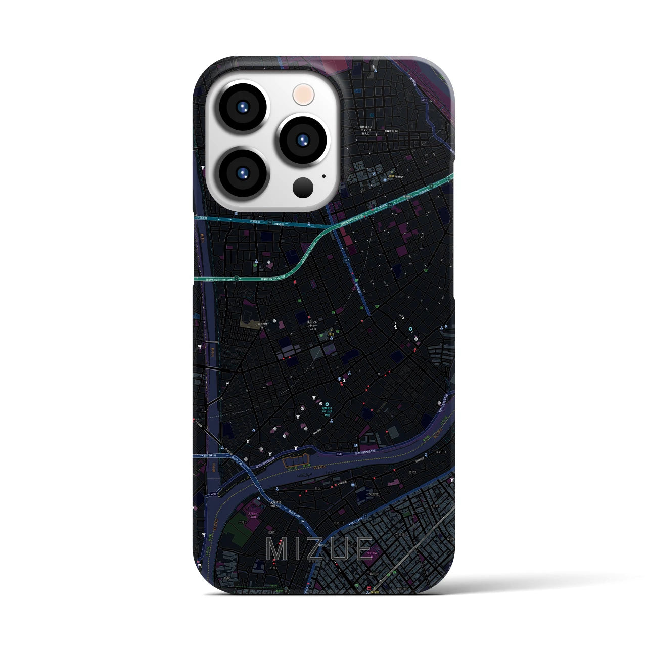 【瑞江(東京都)】地図柄iPhoneケース(バックカバータイプ)