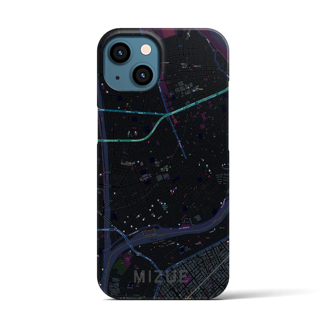 【瑞江(東京都)】地図柄iPhoneケース(バックカバータイプ)