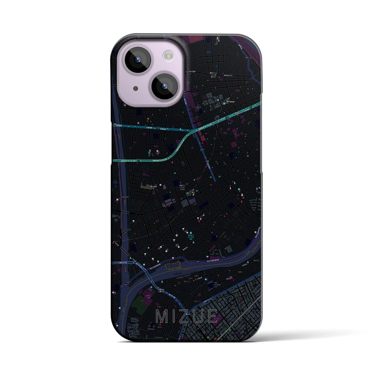 【瑞江(東京都)】地図柄iPhoneケース(バックカバータイプ)