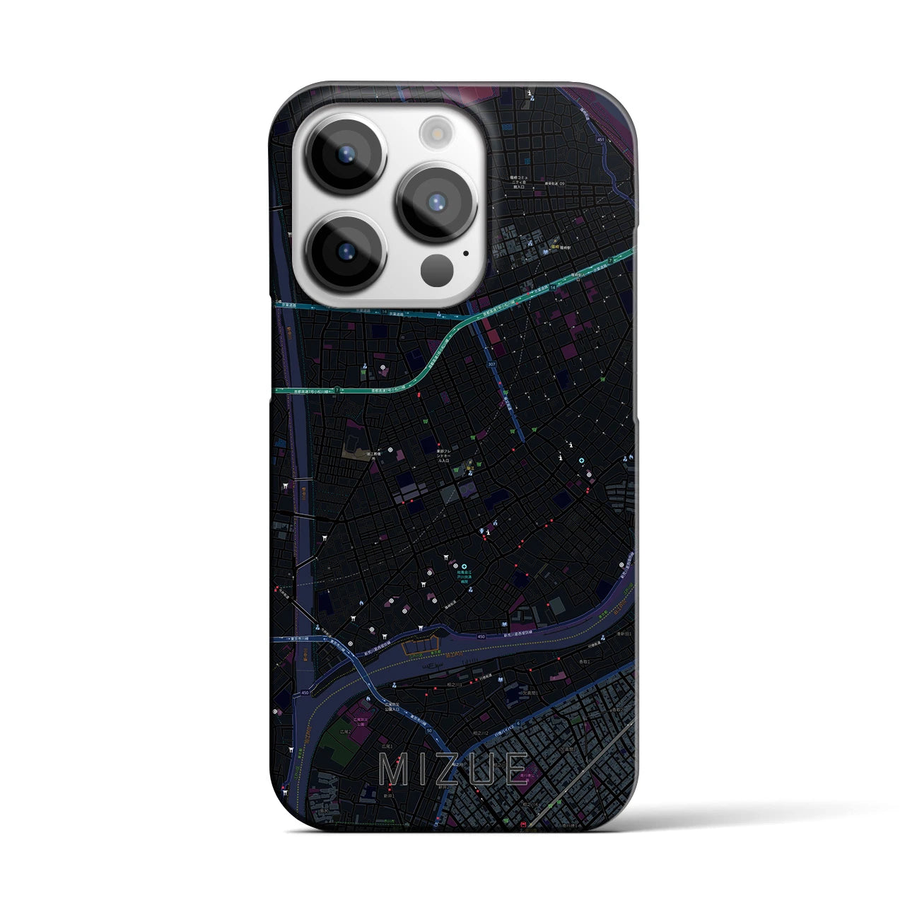 【瑞江(東京都)】地図柄iPhoneケース(バックカバータイプ)