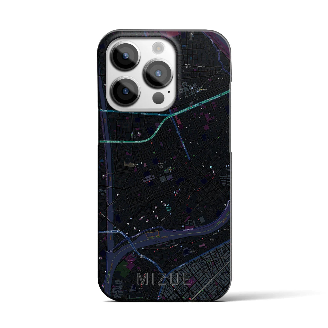 【瑞江(東京都)】地図柄iPhoneケース(バックカバータイプ)