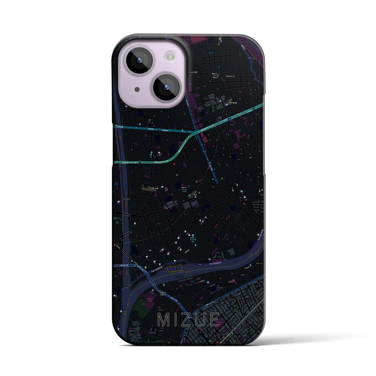 【瑞江(東京都)】地図柄iPhoneケース(バックカバータイプ)