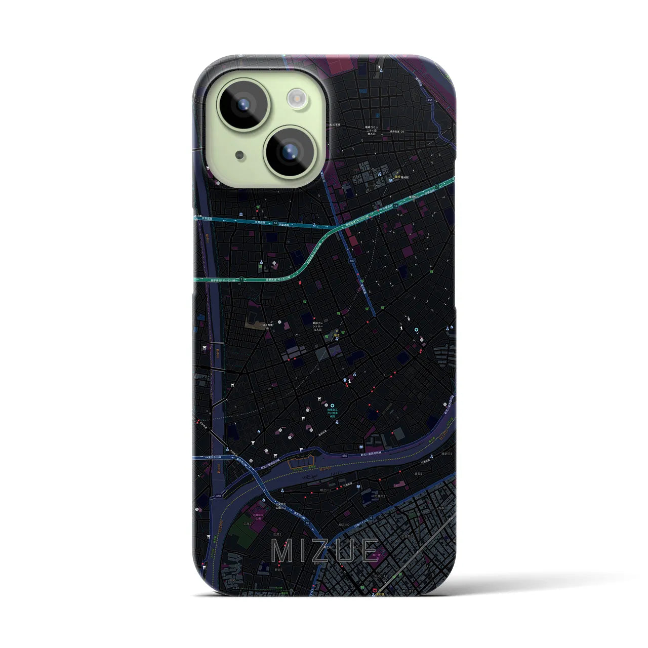 【瑞江(東京都)】地図柄iPhoneケース(バックカバータイプ)