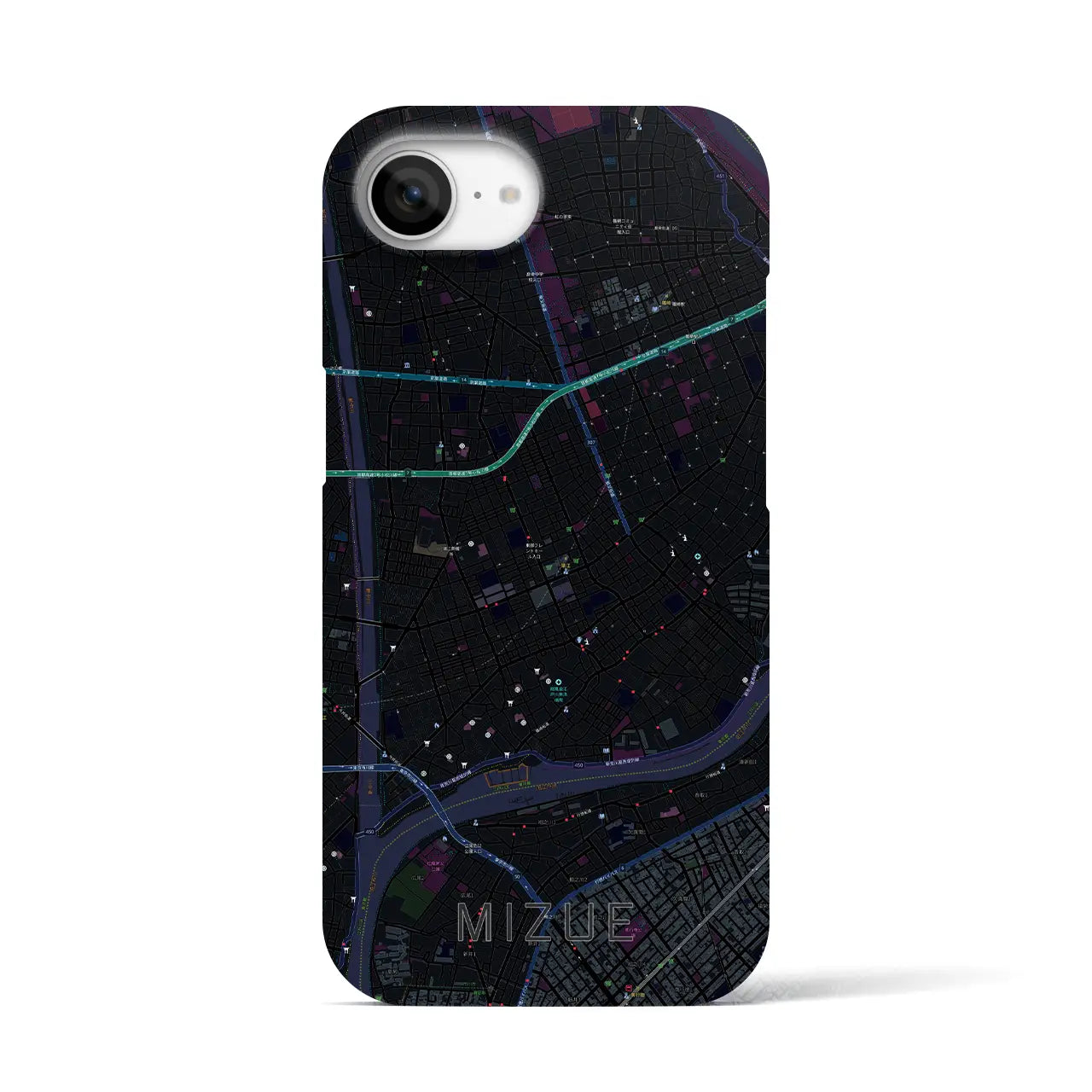 【瑞江(東京都)】地図柄iPhoneケース(バックカバータイプ)