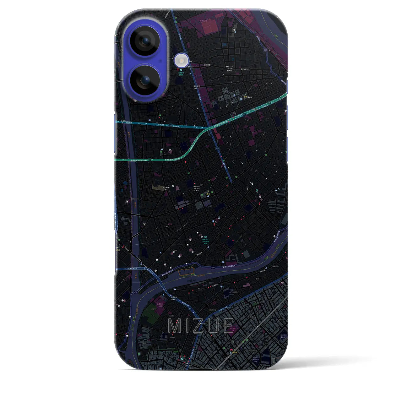 【瑞江(東京都)】地図柄iPhoneケース(バックカバータイプ)