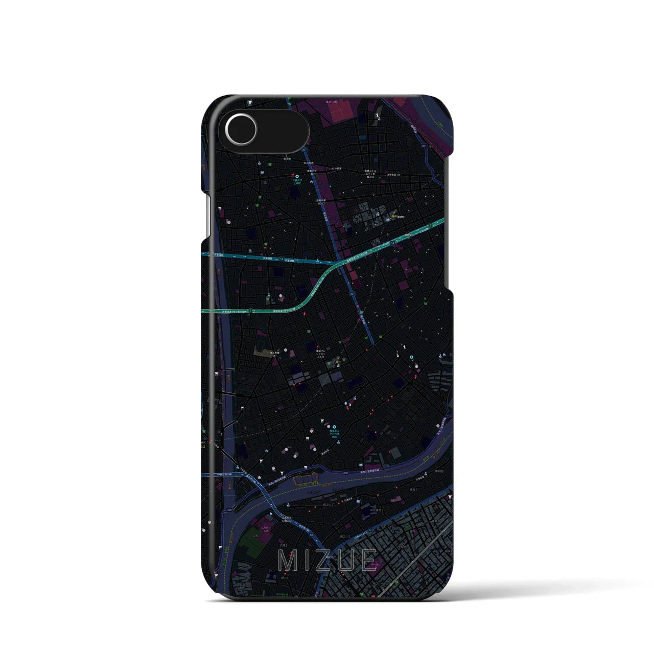 【瑞江(東京都)】地図柄iPhoneケース(バックカバータイプ)