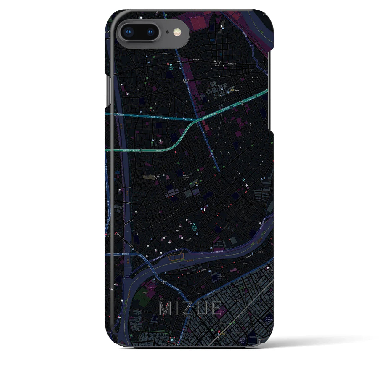 【瑞江(東京都)】地図柄iPhoneケース(バックカバータイプ)