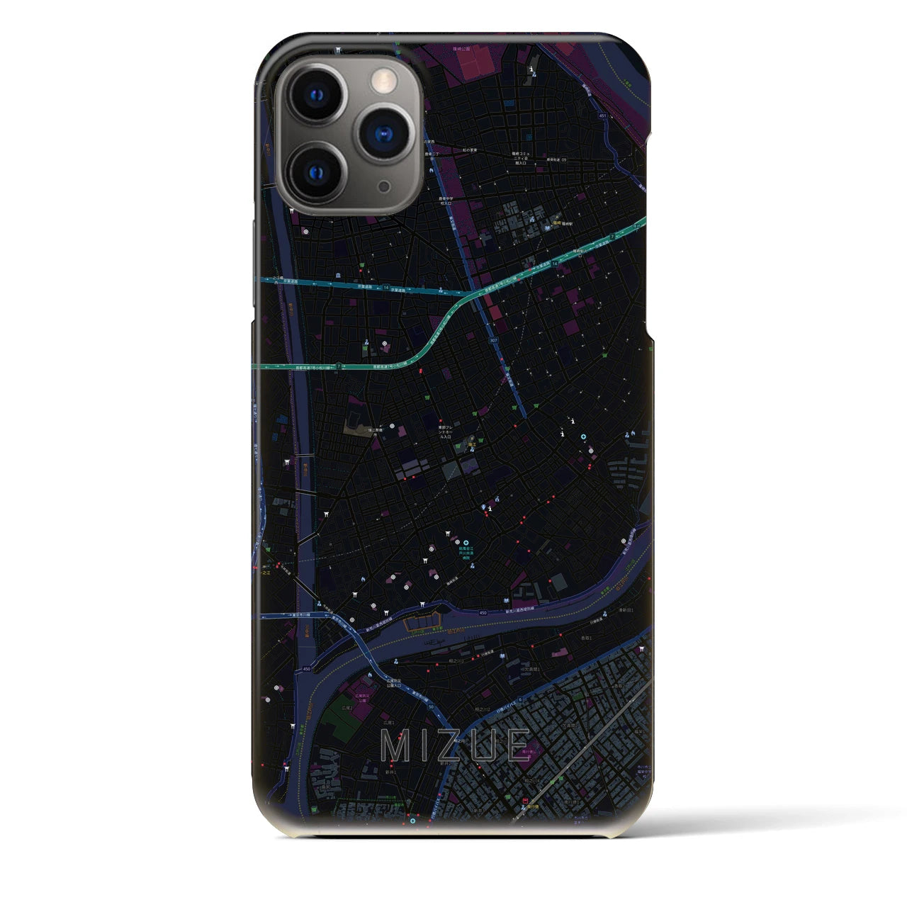 【瑞江(東京都)】地図柄iPhoneケース(バックカバータイプ)