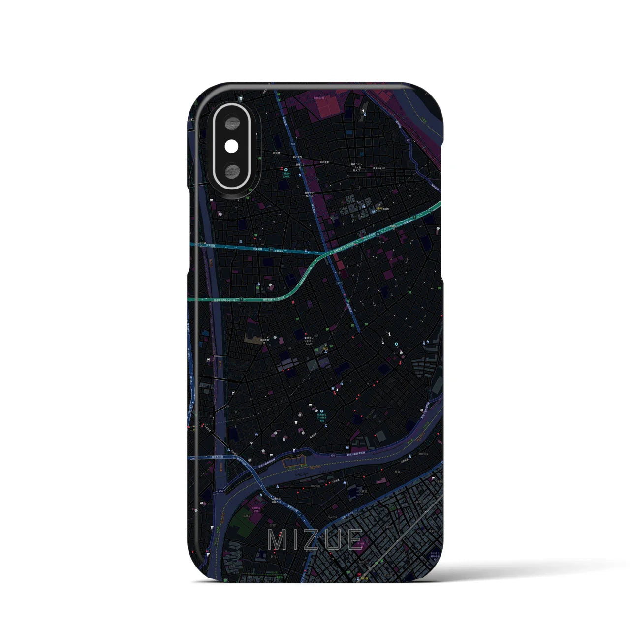 【瑞江(東京都)】地図柄iPhoneケース(バックカバータイプ)