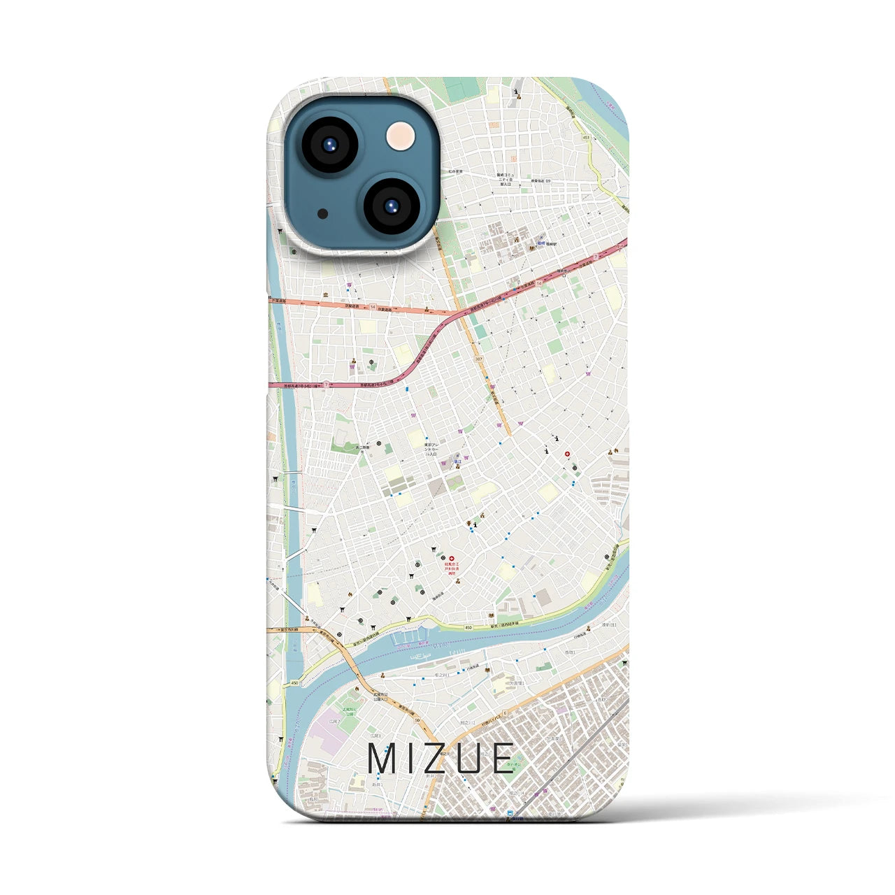 【瑞江(東京都)】地図柄iPhoneケース(バックカバータイプ)