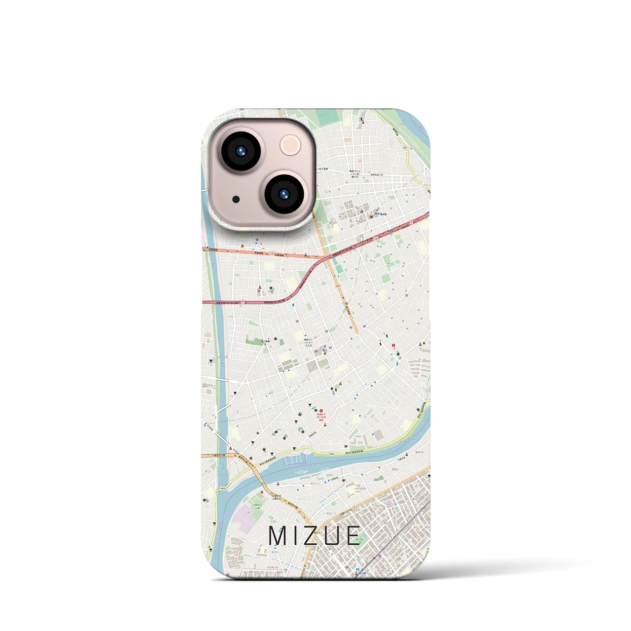 【瑞江(東京都)】地図柄iPhoneケース(バックカバータイプ)