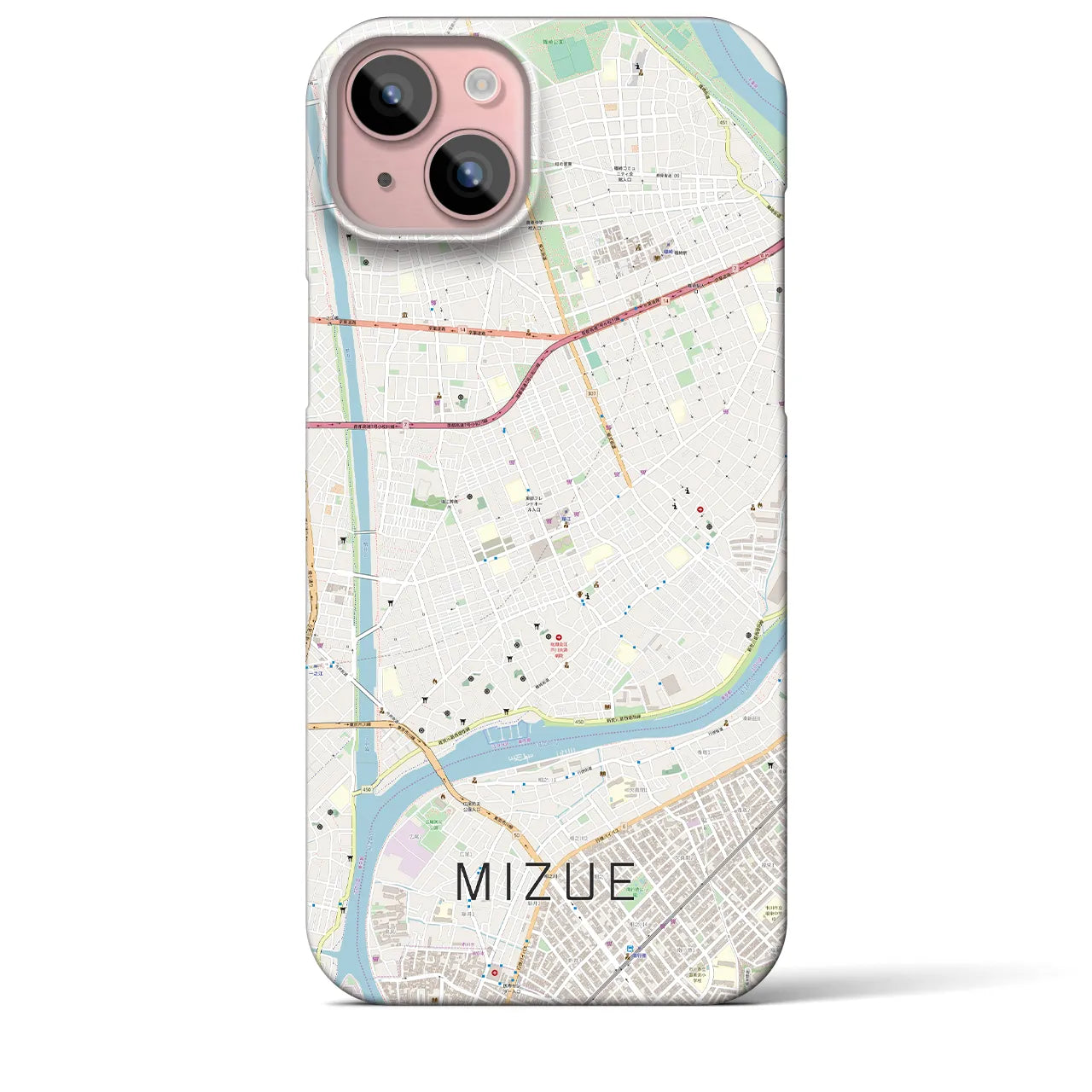 【瑞江(東京都)】地図柄iPhoneケース(バックカバータイプ)