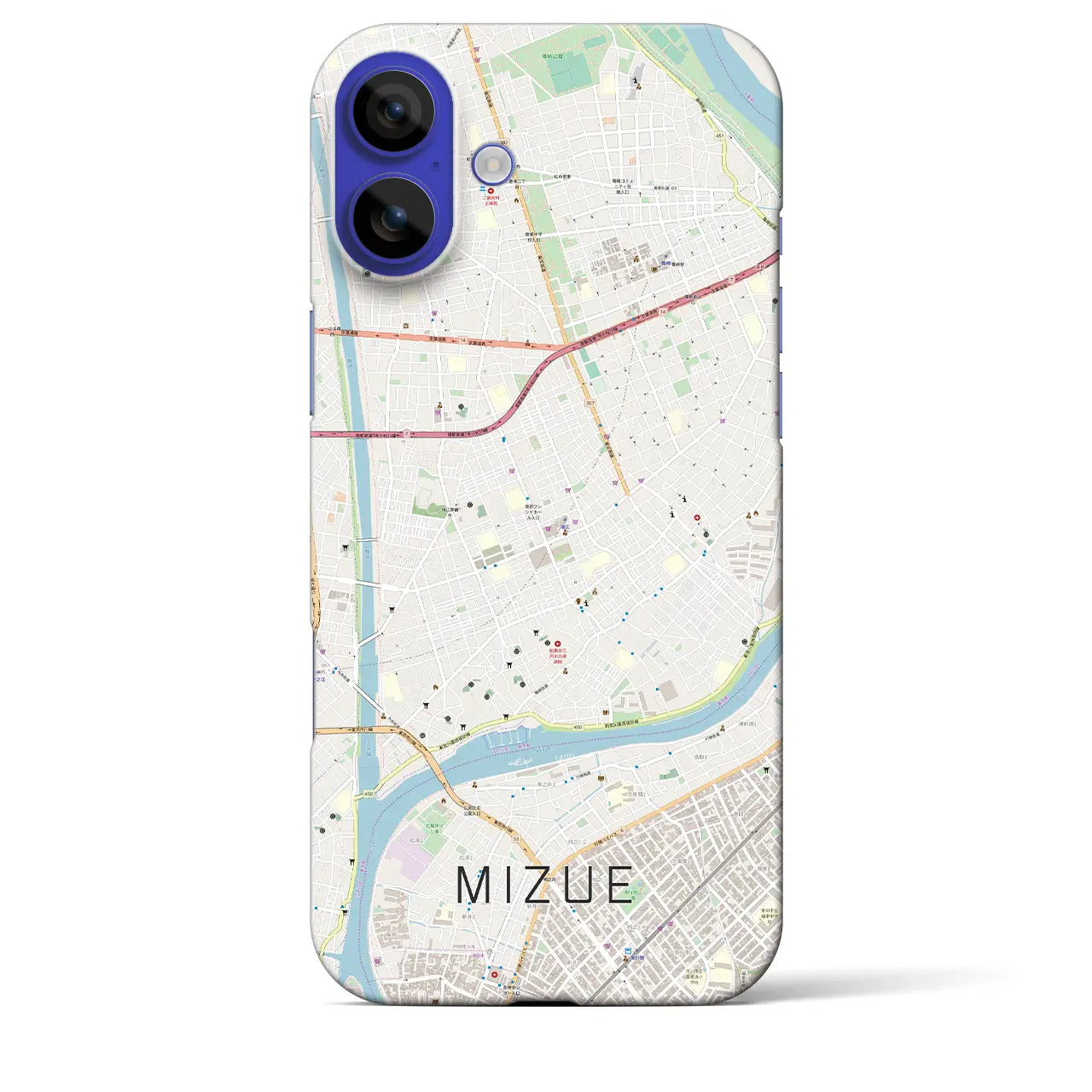 【瑞江(東京都)】地図柄iPhoneケース(バックカバータイプ)ナチュラル・iPhone 16 Pro Max 用