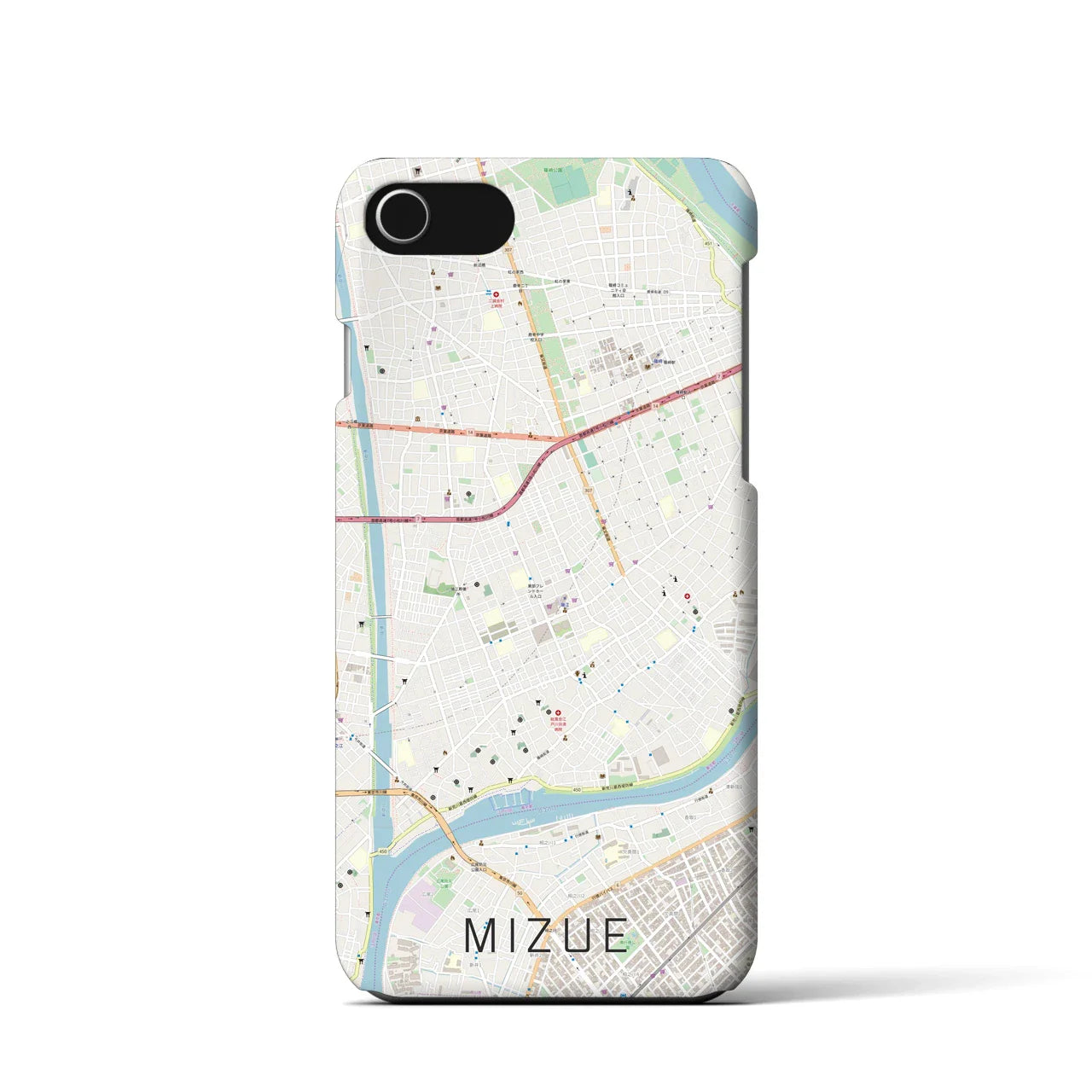 【瑞江(東京都)】地図柄iPhoneケース(バックカバータイプ)