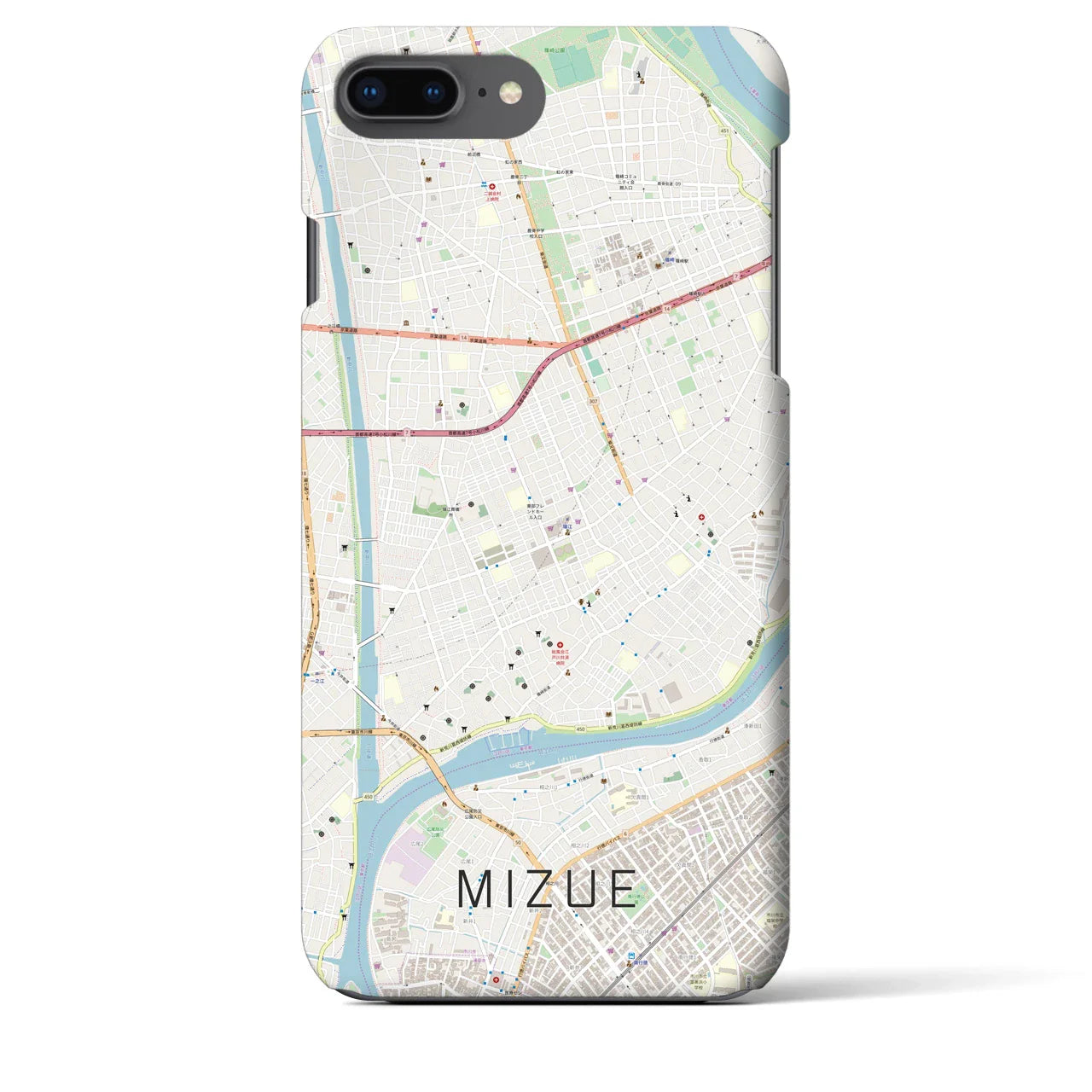 【瑞江(東京都)】地図柄iPhoneケース(バックカバータイプ)