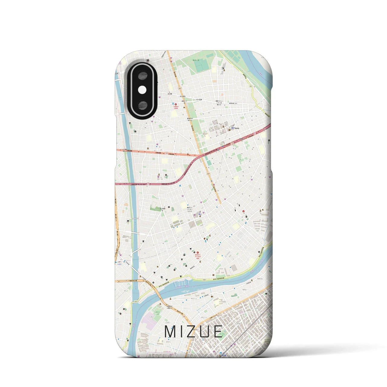【瑞江(東京都)】地図柄iPhoneケース(バックカバータイプ)