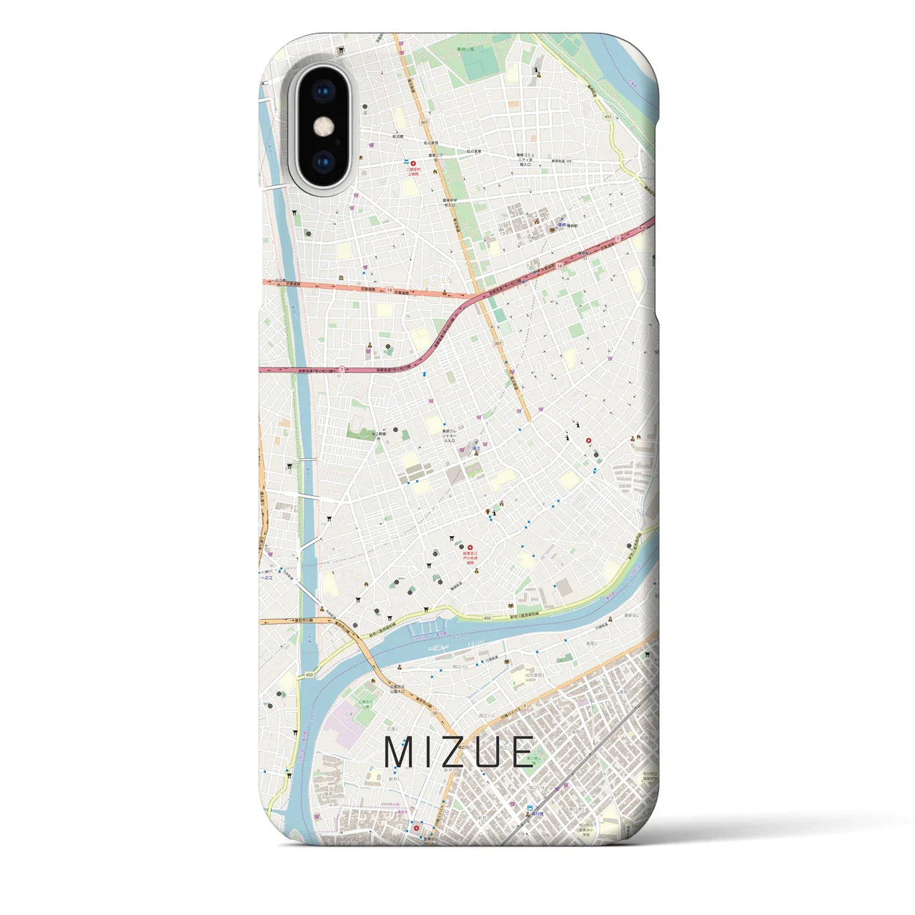 【瑞江(東京都)】地図柄iPhoneケース(バックカバータイプ)
