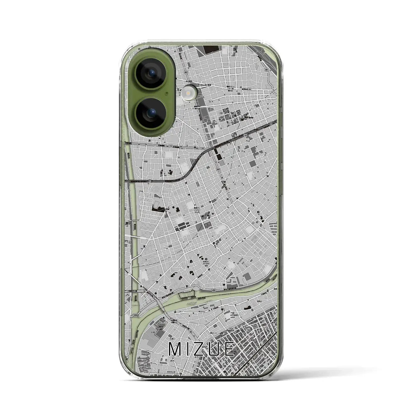 【瑞江(東京都)】地図柄iPhoneケース(クリアタイプ)モノトーン・iPhone 17 Pro Max 用
