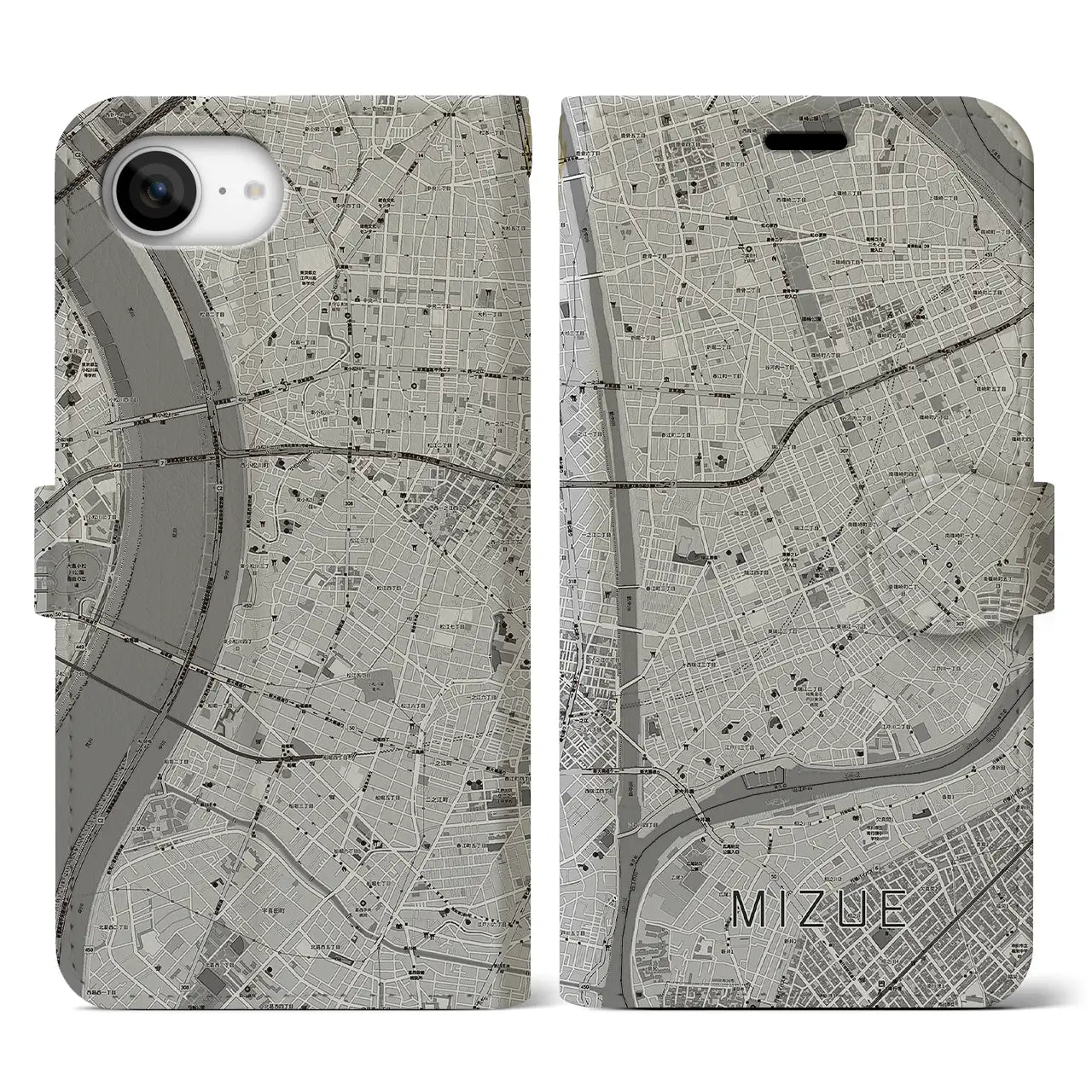 【瑞江(東京都)】地図柄iPhoneケース(手帳タイプ)