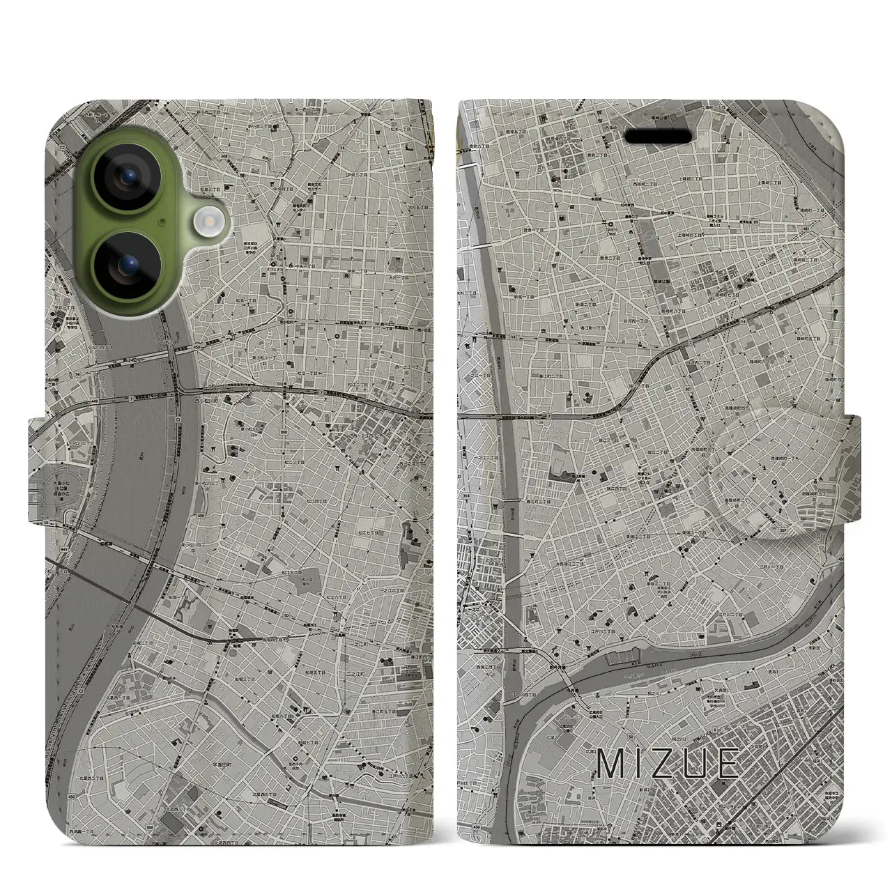 【瑞江(東京都)】地図柄iPhoneケース(手帳タイプ)