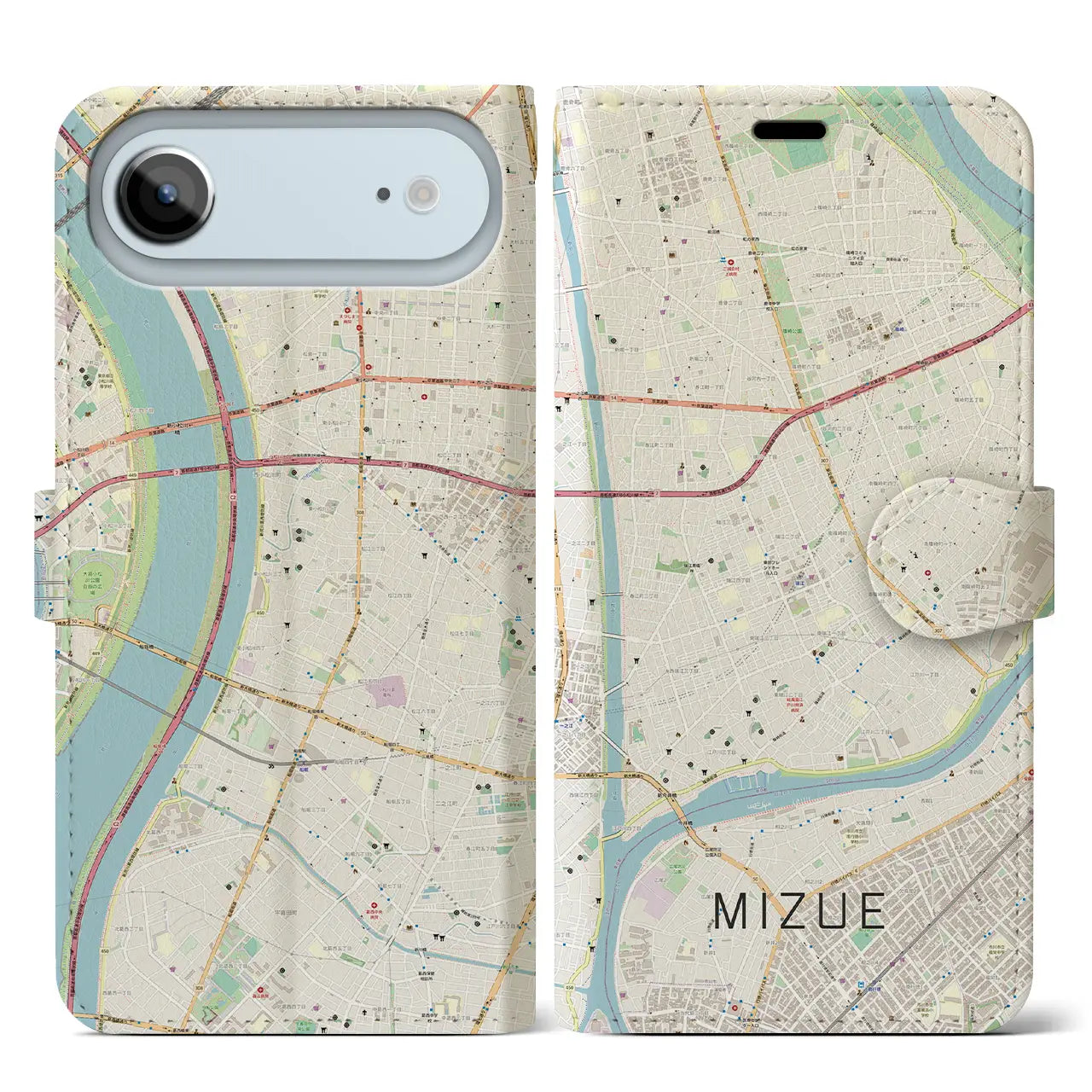 【瑞江(東京都)】地図柄iPhoneケース(手帳タイプ)