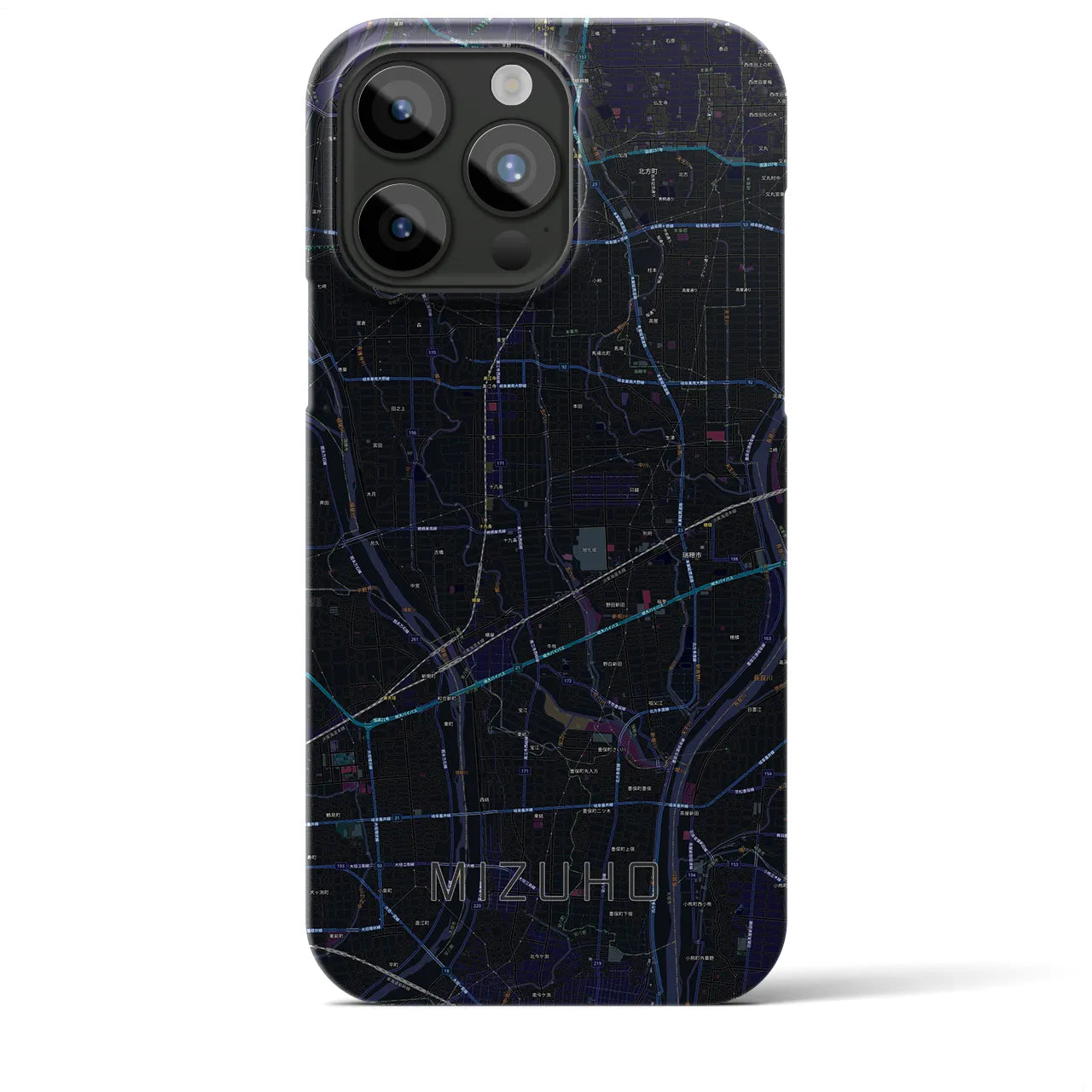 【瑞穂(岐阜県)】地図柄iPhoneケース(バックカバータイプ)
