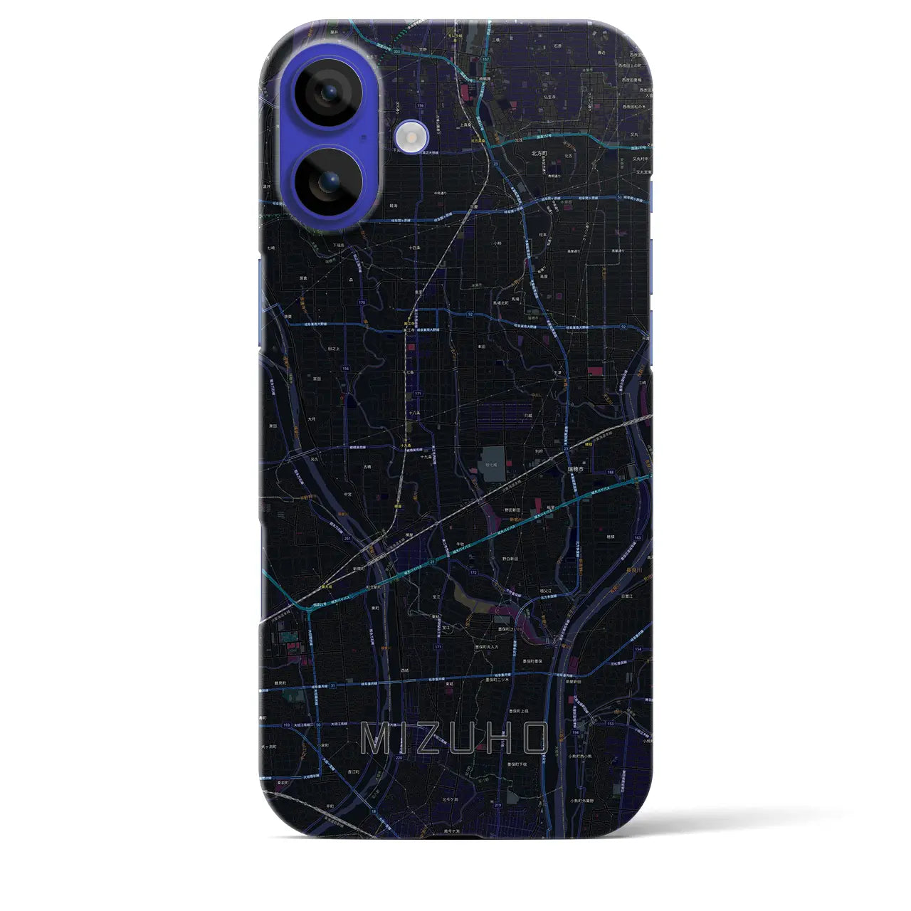 【瑞穂(岐阜県)】地図柄iPhoneケース(バックカバータイプ)