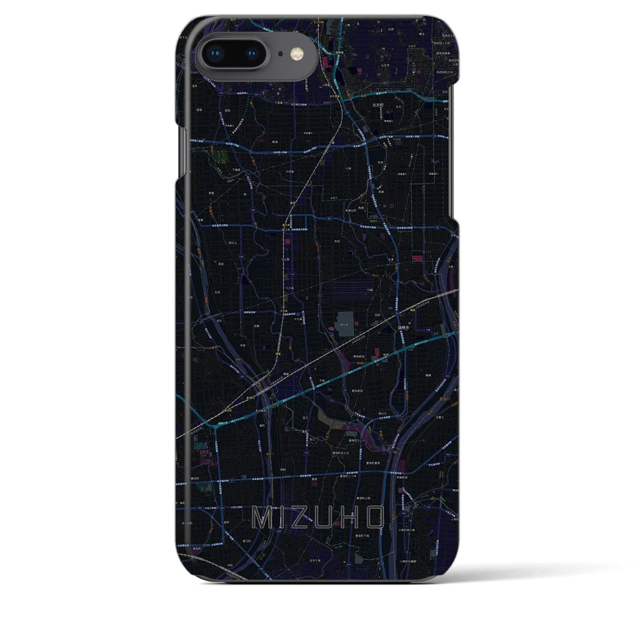 【瑞穂(岐阜県)】地図柄iPhoneケース(バックカバータイプ)