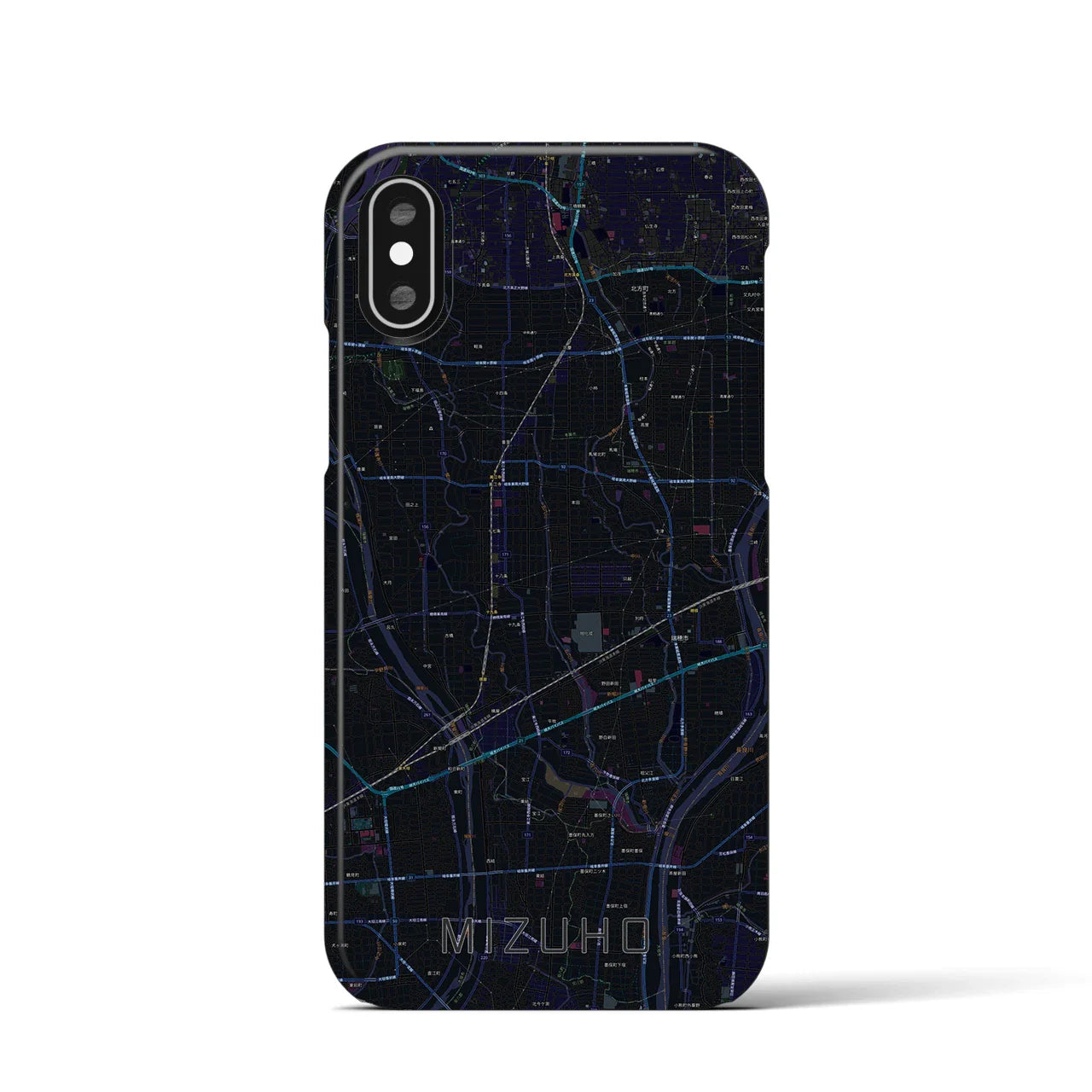 【瑞穂(岐阜県)】地図柄iPhoneケース(バックカバータイプ)