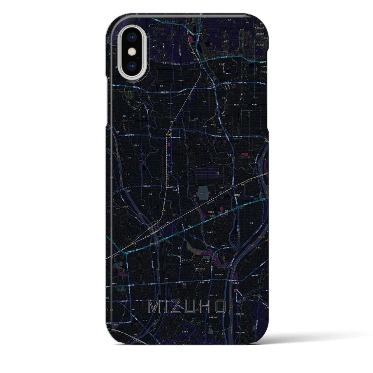 【瑞穂(岐阜県)】地図柄iPhoneケース(バックカバータイプ)