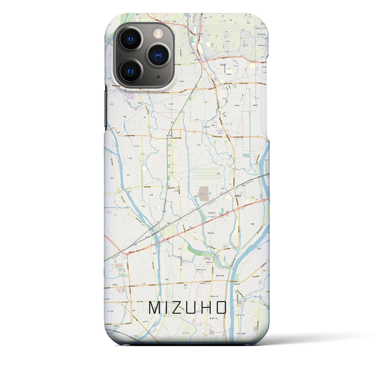 【瑞穂(岐阜県)】地図柄iPhoneケース(バックカバータイプ)