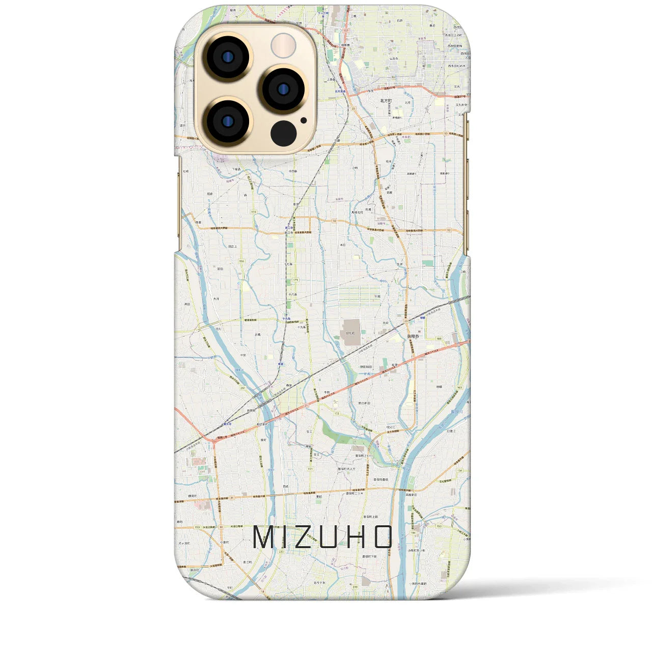 【瑞穂(岐阜県)】地図柄iPhoneケース(バックカバータイプ)