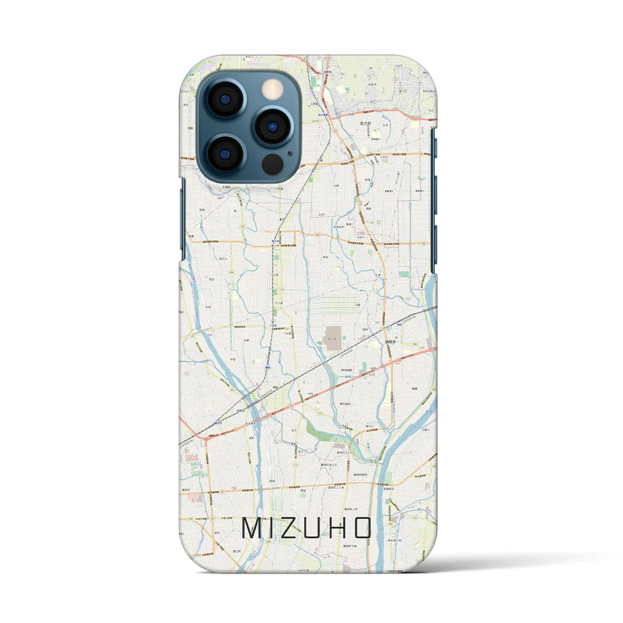 【瑞穂(岐阜県)】地図柄iPhoneケース(バックカバータイプ)